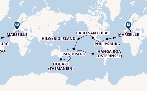 Weltreise ab Valparaíso, Chile auf der MSC Magnifica