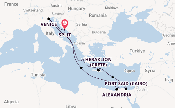 Mediterranean Sea from Split, Croatia with the MSC Lirica