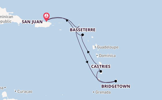 Caribbean from San Juan, Puerto Rico with the Valiant Lady