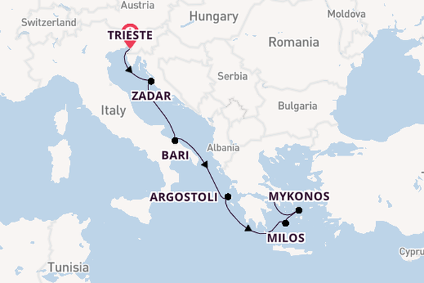 Mediterranean from Trieste, Italy with the Seven Seas Prestige