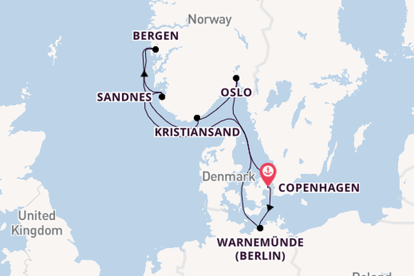 Norway from Copenhagen, Denmark with the MSC Splendida