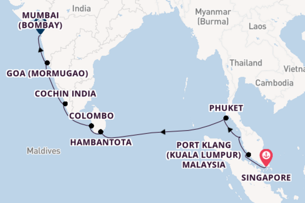 15daagse cruise naar Hambantota