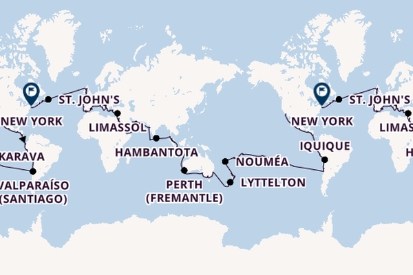 Round-the-World Trip from Los Angeles, California, USA with the Aurelia