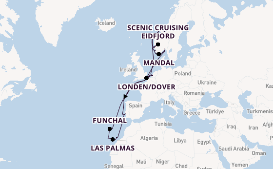 Noorwegen vanaf Rotterdam, Nederland met de Nieuw Statendam