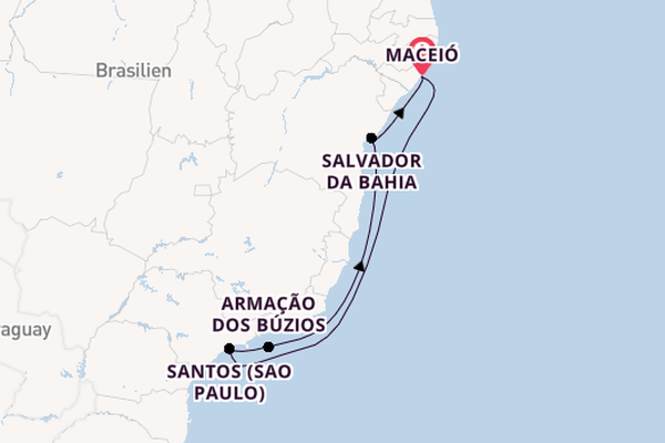 Brasilien ab Maceió, Brasilien auf der MSC Seaview