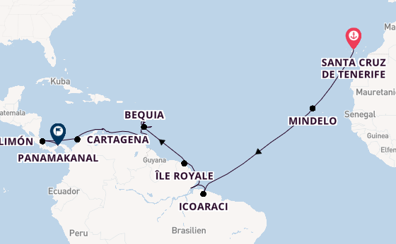 Südliche Karibik ab Santa Cruz de Tenerife, Spanien auf der VASCO DA GAMA