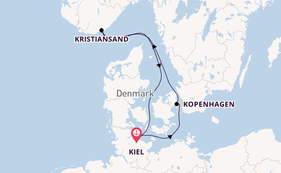 Noorwegen vanaf Kiel, Duitsland met AIDAbella