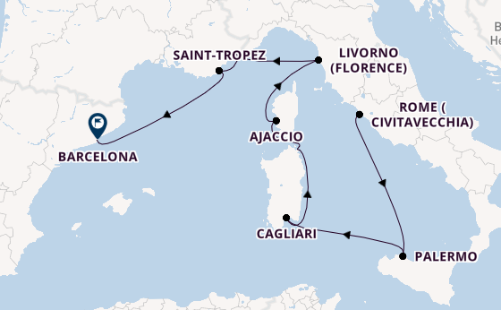 Western Mediterranean from United Kingdom with the Explora VI