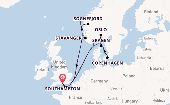 Norway from Southampton, England with the Sky Princess 