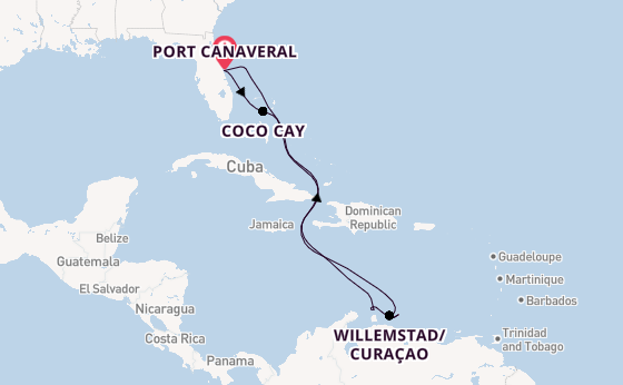 Caribbean from Port Canaveral, Florida, USA with the Adventure of the Seas