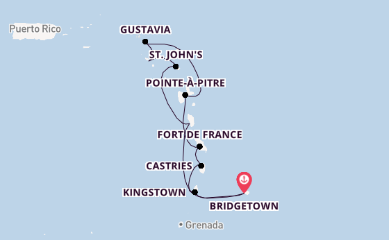 Zuidelijke Caraïben vanaf Bridgetown, Barbados met de Seven Seas Grandeur