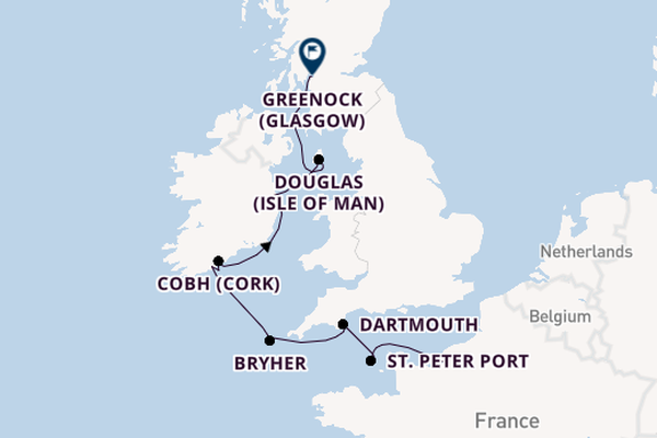 Britse Eilanden vanaf Honfleur (Parijs), Frankrijk met de Le Lyrial