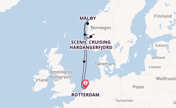 Norwegen ab Rotterdam, Niederlande auf der Rotterdam