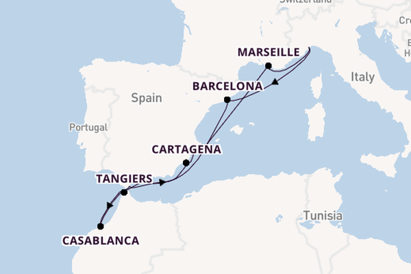 Western Mediterranean from Savona, Italy with the Costa Diadema