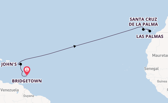 Südliche Karibik ab Bridgetown, Barbados auf AIDAperla