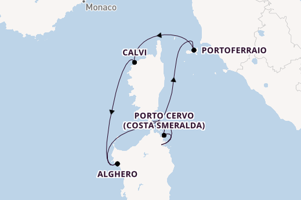 Westliches Mittelmeer ab Olbia, Italien auf der SEA CLOUD SPIRIT