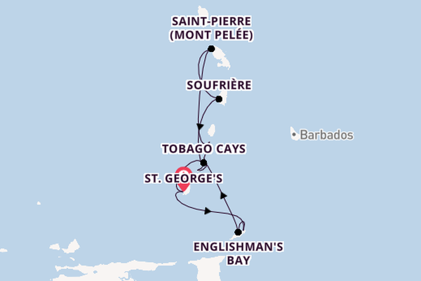 Zuidelijke Caraïben vanaf St. George's, Grenada met de Star Clipper