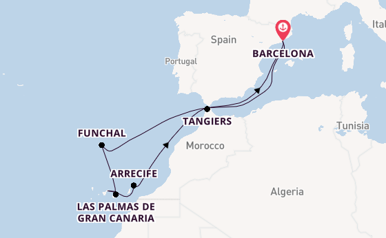 Canary Islands from Barcelona, Spain with the Celebrity Infinity