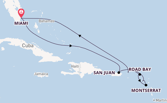 Caribbean from Miami, Florida, USA with the Seabourn Quest