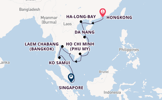 Zuidoost-Azië vanaf Nederland met de Noordam