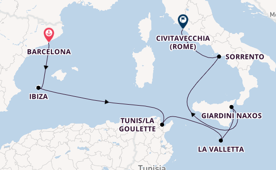 Westelijke Middellandse Zee vanaf Barcelona, Spanje met de EXPLORA II