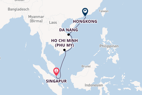 Südostasien ab Singapur, Singapur auf der Explora III