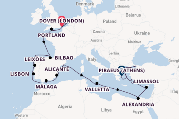 Mediterranean from Dover (London), England, United Kingdom with the Nieuw Statendam