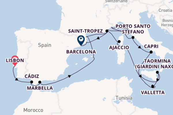 21 day cruise on board the Seabourn Ovation  from Lisbon