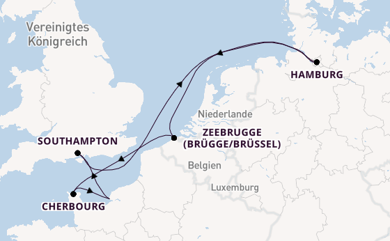 England ab Le Havre (Paris), Frankreich auf der MSC Preziosa