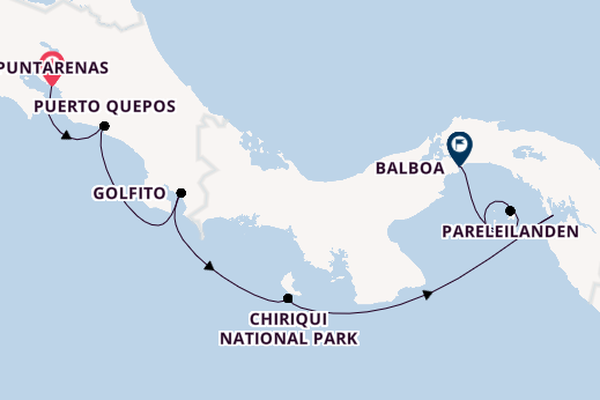 Midden-Amerika vanaf Puntarenas met de Star Clipper