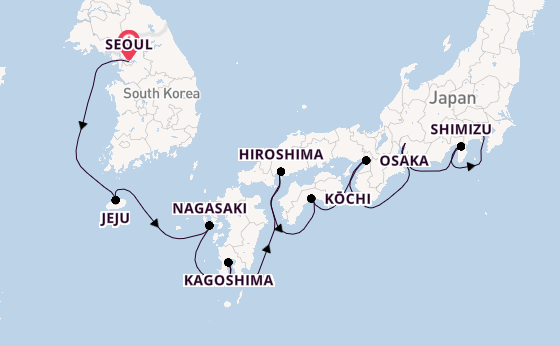 Japan from Seoul, South Korea with the Norwegian Jade