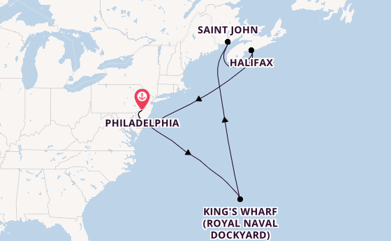 East Coast USA from Philadelphia, Pennsylvania, USA with the Norwegian Jewel