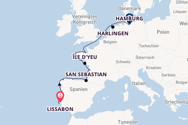 Portugal ab Lissabon, Portugal auf der MS Fridtjof Nansen