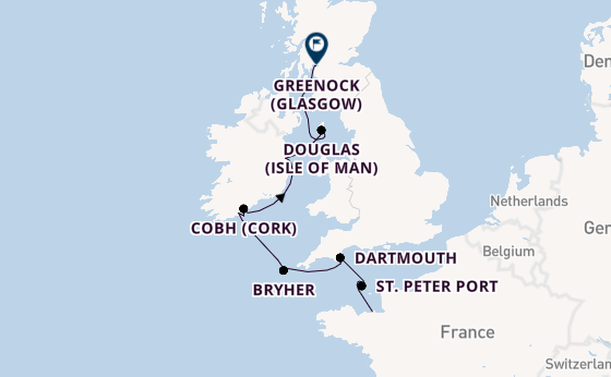Britse Eilanden vanaf Saint-Malo, Frankrijk met de Le Lyrial