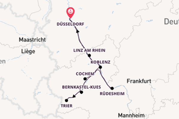 In 8 Tagen nach Düsseldorf über Koblenz