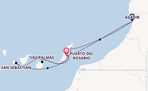 Kanarische Inseln ab Puerto del Rosario, Fuerteventura, Spanien auf AIDAmar