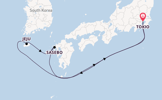 Japan vanaf Tokio, Japan met de MSC Bellissima