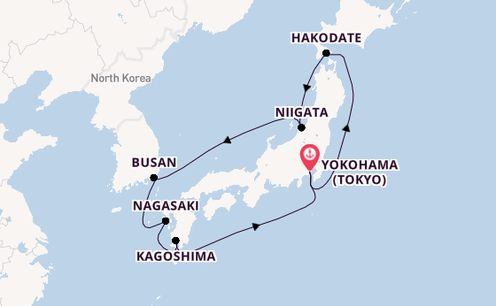 Japan from Yokohama (Tokyo), Japan with the Diamond Princess