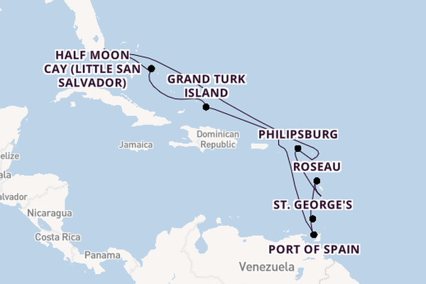 Caribbean from Fort Lauderdale (Port Everglades), Florida, USA with the Volendam