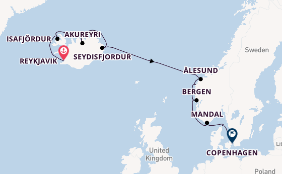 Norway from Reykjavik, Iceland with the Seven Seas Prestige