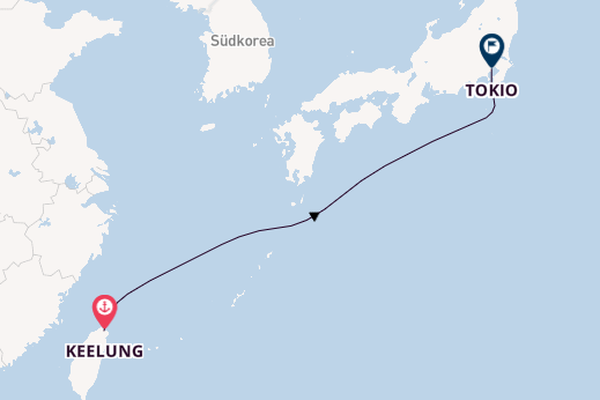 Ostasien ab Keelung, Taiwan auf der MSC Bellissima