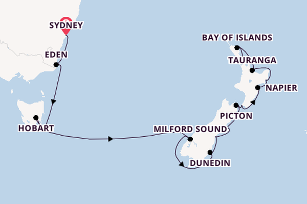 New Zealand from Sydney, Australia with the Azamara Pursuit