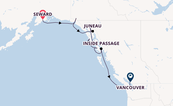 Alaska vanaf Seward, Alaska met de Silver Whisper