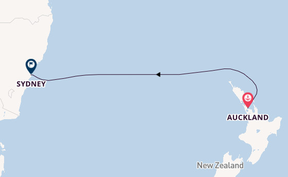 Australia from Auckland, New Zealand with the Carnival Adventure