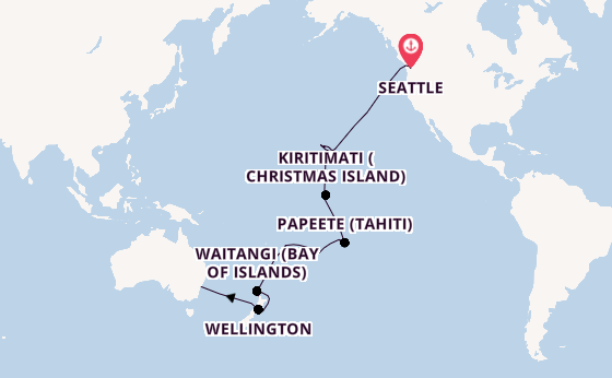 Transpazifik ab Seattle, USA auf der Noordam