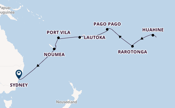 Südsee ab Papeete (Tahiti) auf der Vista
