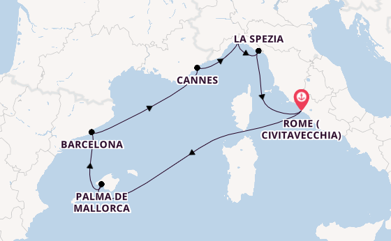 Western Mediterranean from Australia with the MSC Grandiosa