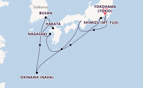 Japan ab Yokohama (Tokio), Japan auf der Celebrity Solstice
