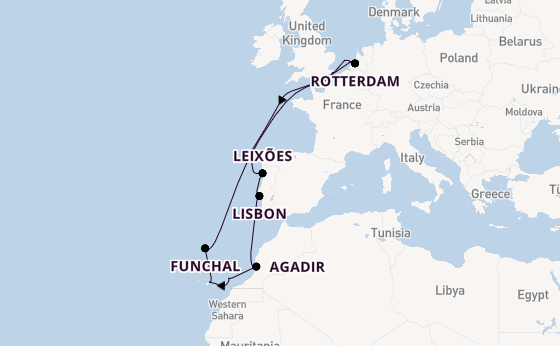Portugal from London (Dover), England, United Kingdom with the Nieuw Statendam