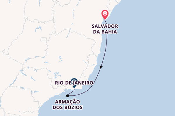 Brazilië vanaf Salvador da Bahia, Brazilië met de MSC Armonia